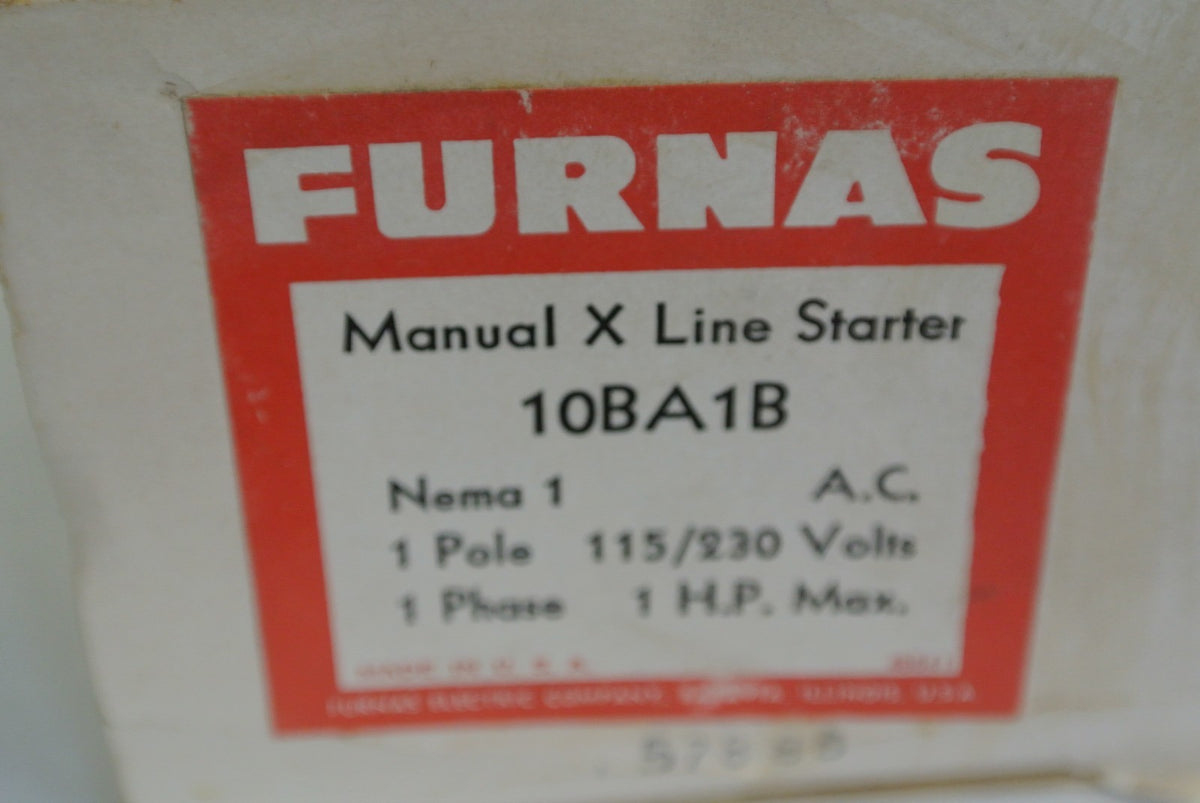 FURNAS 10BA1B MANUAL X-LINE STARTER - 1-POLE, 115/230VAC, 1HP MAX - NEW SURPLUS