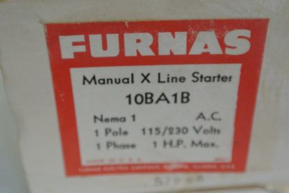 FURNAS 10BA1B MANUAL X-LINE STARTER - 1-POLE, 115/230VAC, 1HP MAX - NEW SURPLUS