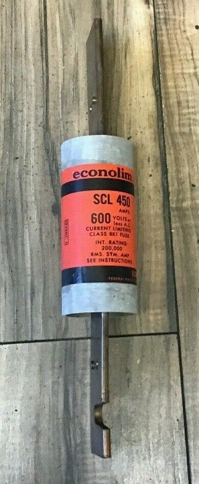 FEDERAL PACIFIC ECONOLIM SCL450 CLASS RK1 FUSE 450A 600V CURRENT LIMITING