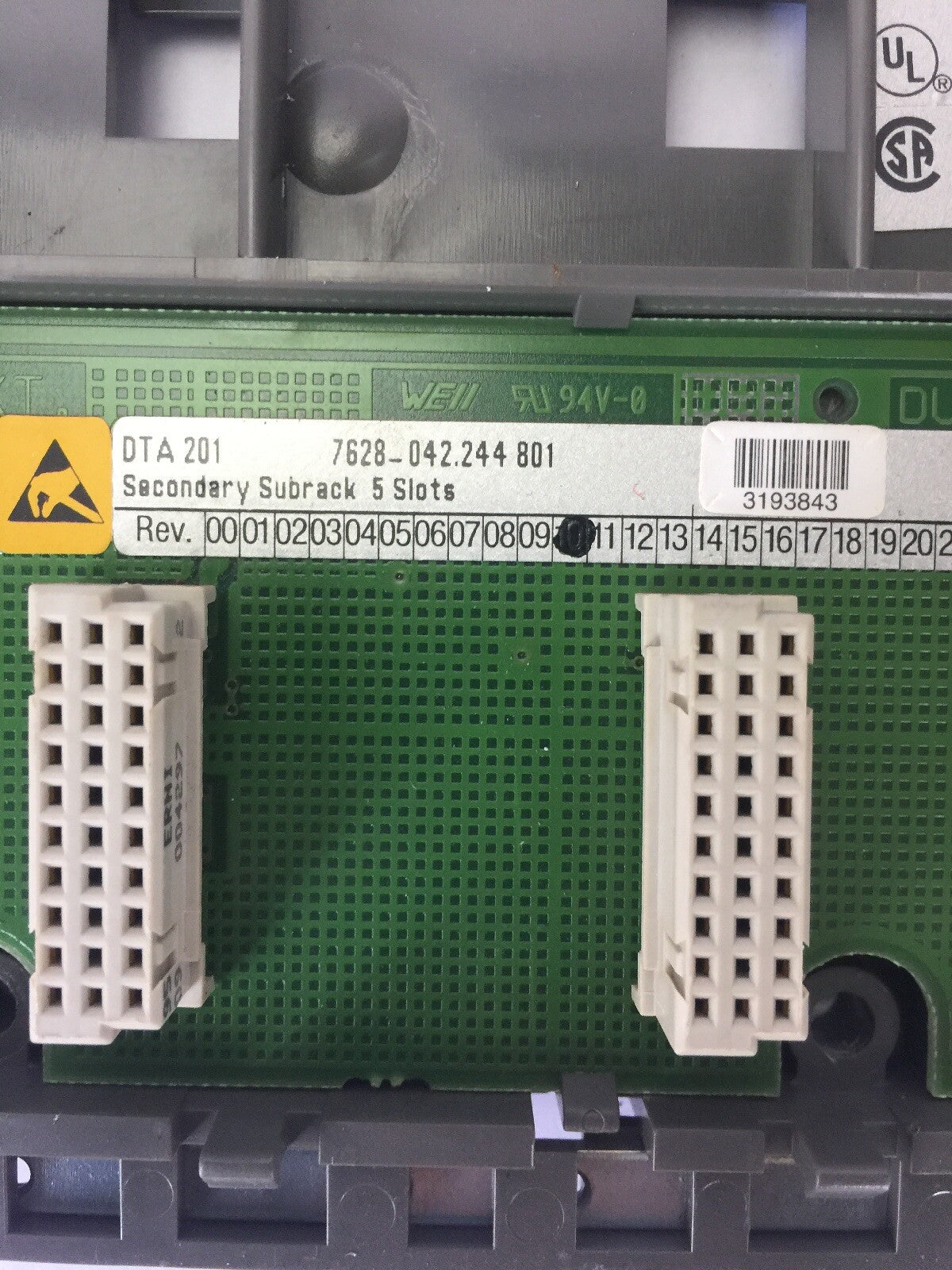 AEG MODICON DTA201 7628-042.244801SECONDARY SUBRACK 5 SLOTS REV 10