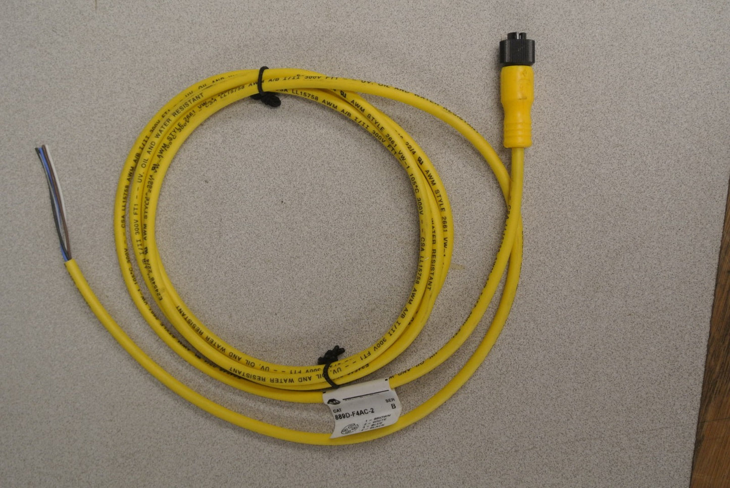 ALLEN-BRADLEY 889D-F4AC-2 QD CORDSET 4-PIN DC MICRO STRAIGHT / 2M - NEW SURPLUS
