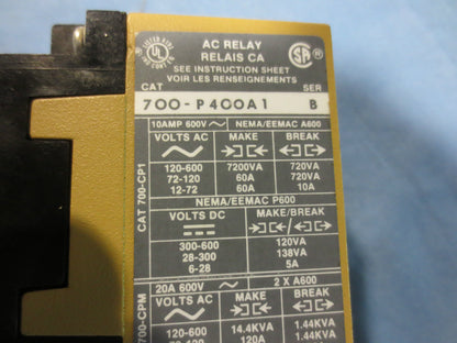 ALLEN-BRADLEY 700-P400A1 Ser. B - AC RELAY