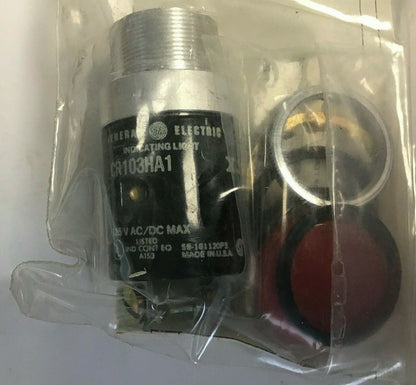 GE CR103HA1001R INDICATING LIGHT RED CROWN LENS 125V.  W/O BULB***LOTOF2***