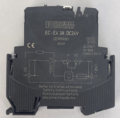 PHOENIX CONTACT EC-E4 3A DC24V ELECTRONIC CIRCUIT BREAKER