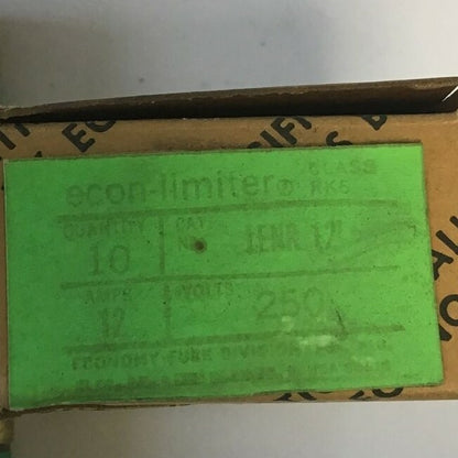 ECONOMY LENR 12 FUSE CLASS RK5 ECON-LIMITER 250VAC 12A ***LOTOF10***
