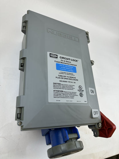 HUBBELL HBL460MIF9W PIN & SLEEVE MECHANICAL INTERLOCK 60A 240VA