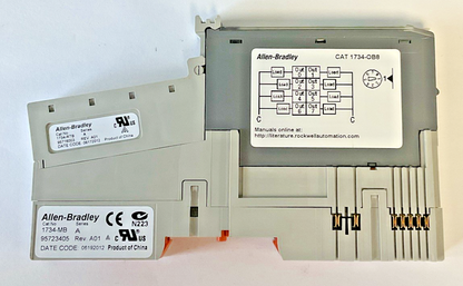 ALLEN BRADLEY 1734-MB PLC MODULE W/ 1734-RTB TERM.BLOCK, 1734-OB8 OUTPUT MODULE