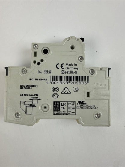 SIEMENS 5SY4106-8 CIRCUIT BREAKER 230/400VAC