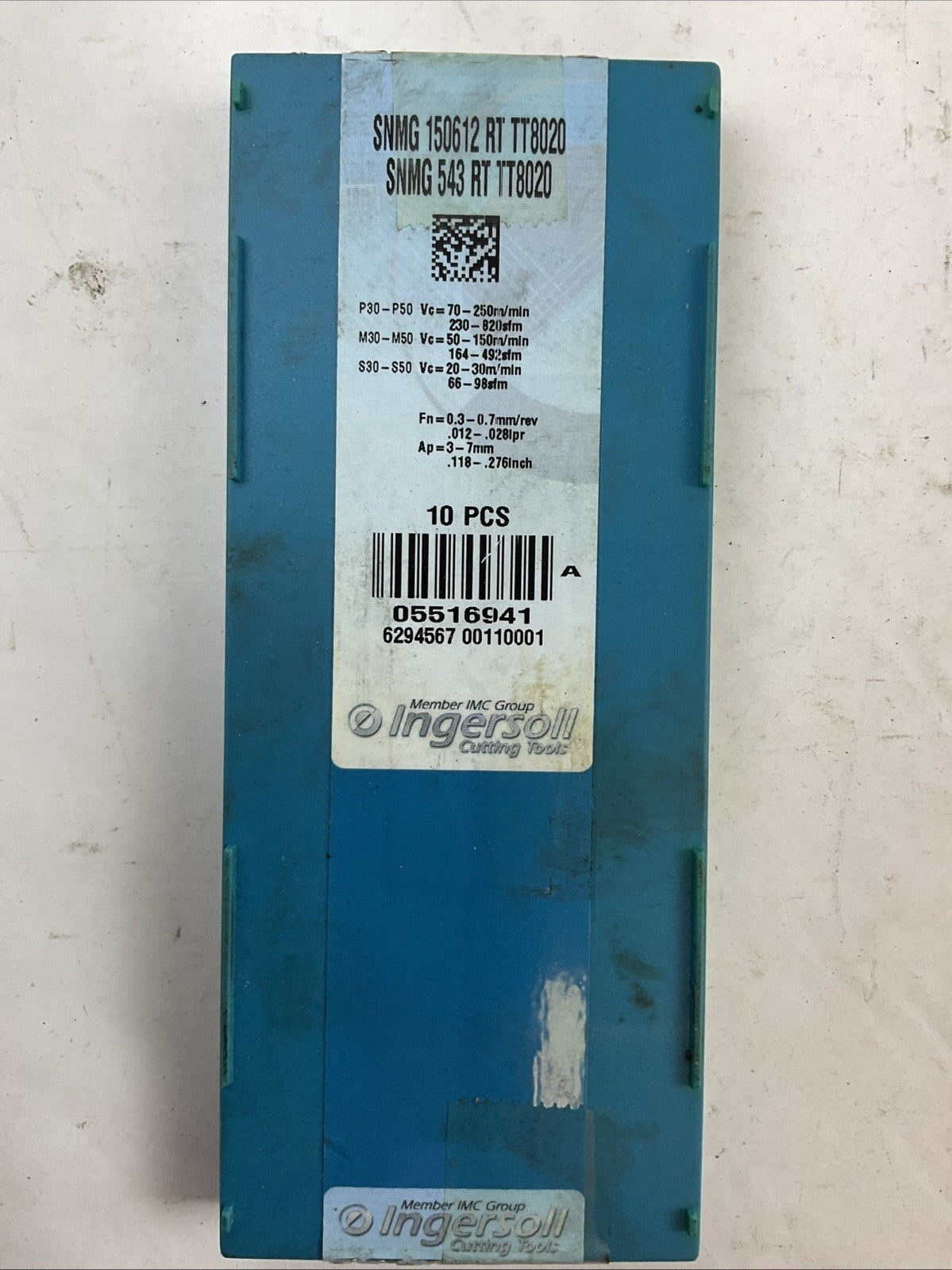 INGERSOLL SNMG 150612 RT TT8020 SNMG 543 RT TT8020 CARBIDE INSERT (BOX OF 10)