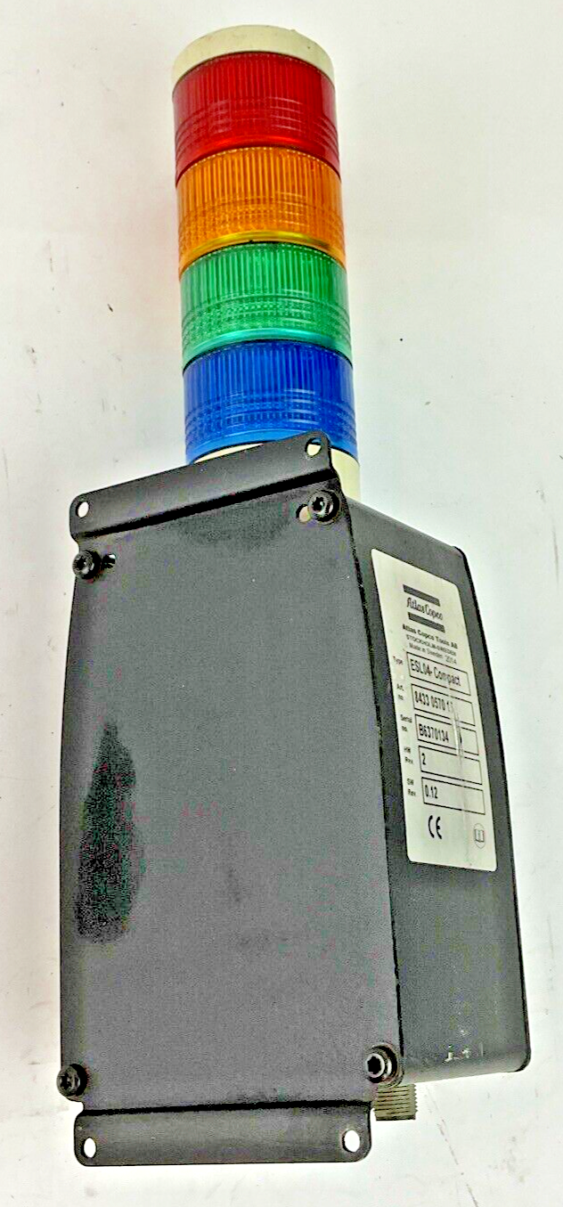 ATLAS COPCO ESL04-COMPACT STACK LIGHT ASSEMBLY W/O KEY HW REV.2 SW REV 0.12