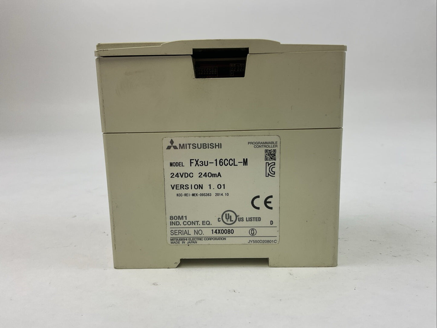 MITSUBISHI FX3U-16CCL-M PROGRAMMABLE CONTROLLER MODULE 24VDC 240mA VERSION 1.01