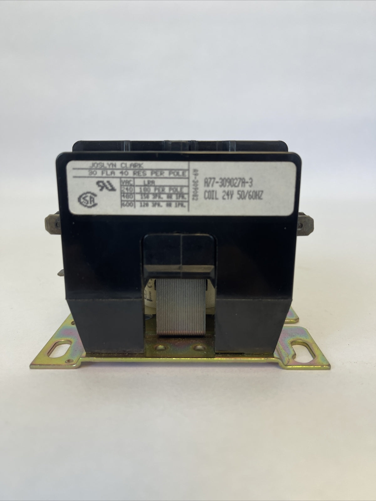 JOSLYN CLARK DP3C304-24 DEFINITE PURPOSE CONTACTOR A77-309027A-3 600VAC COIL 24V