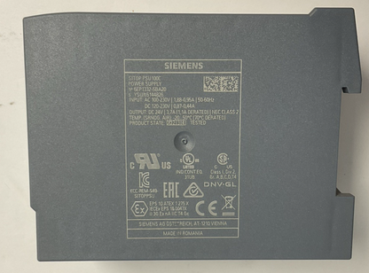 SIEMENS 6EP1332-5BA20 POWER SUPPLY 24VDC 3.7A 50/60HZ