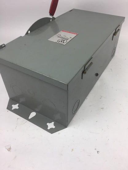 WESTINGHOUSE GUN323 SAFETY SWITCH 240 VOLT AC 100 AMP TYPE 1 ENCLOSURE INDOOR
