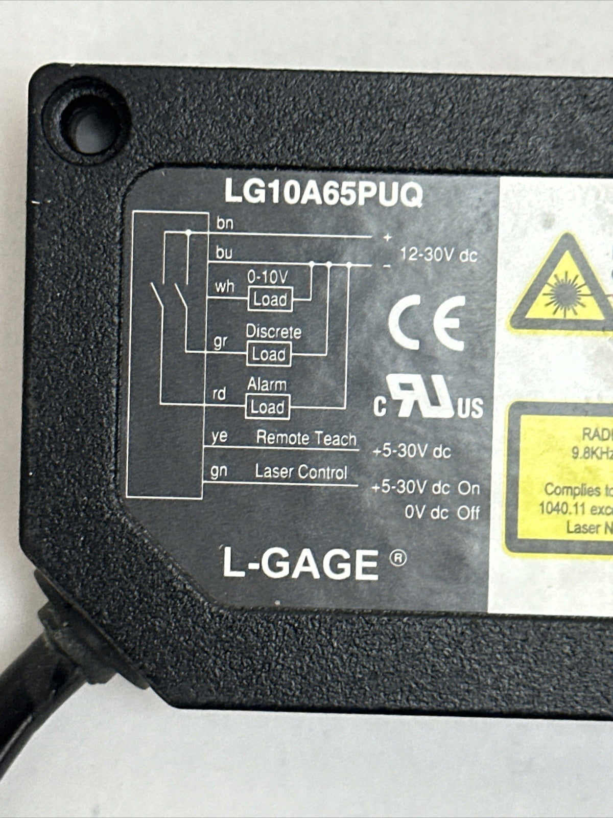 BANNER LG10A65PUQ LASER SENSOR 30VDC