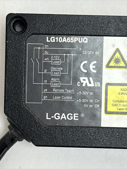 BANNER LG10A65PUQ LASER SENSOR 30VDC