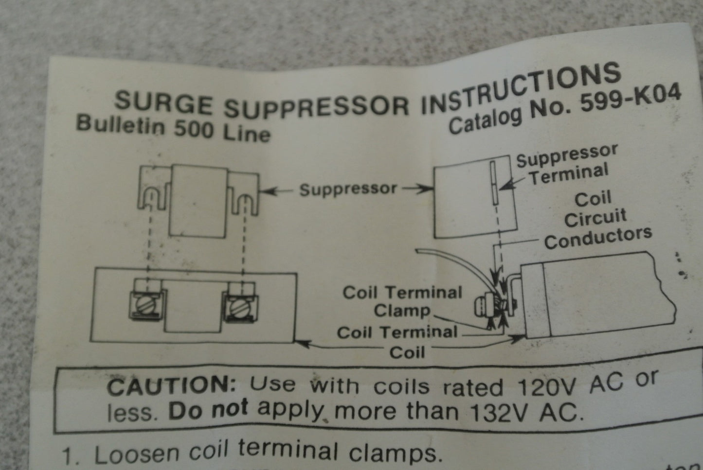 ALLEN-BRADLEY 599-K04 / SURGE SUPPRESSOR / 120VAC / SIZE 0, 1, 2 / NEW SURPLUS