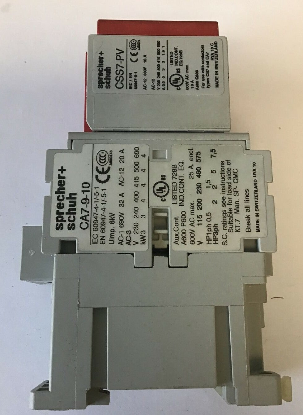 SPRECHER+SCHUH CAS7-9-14C SAFETY CONTACTOR 600VAC