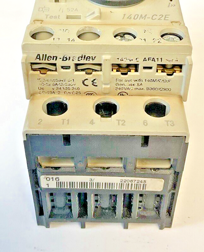 ALLEN BRADLEY 140M-C2E-B40 STARTER SER.C  W/ 140M-C-AFA11 SER.A AUX CONTACT