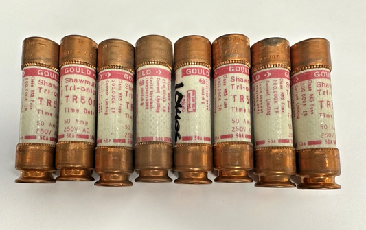 GOULD SHAWMUT TRI-ONIC TR50R TIME DELAY FUSE 50AMP 250V LOT OF 8