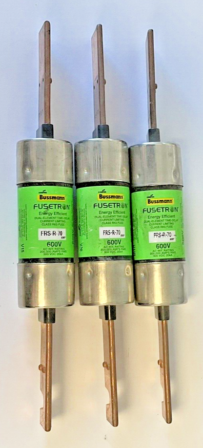 BUSSMANN FUSETRON FRS-R-70 FUSE 600V 300VDC 70A ***LOTOF3***