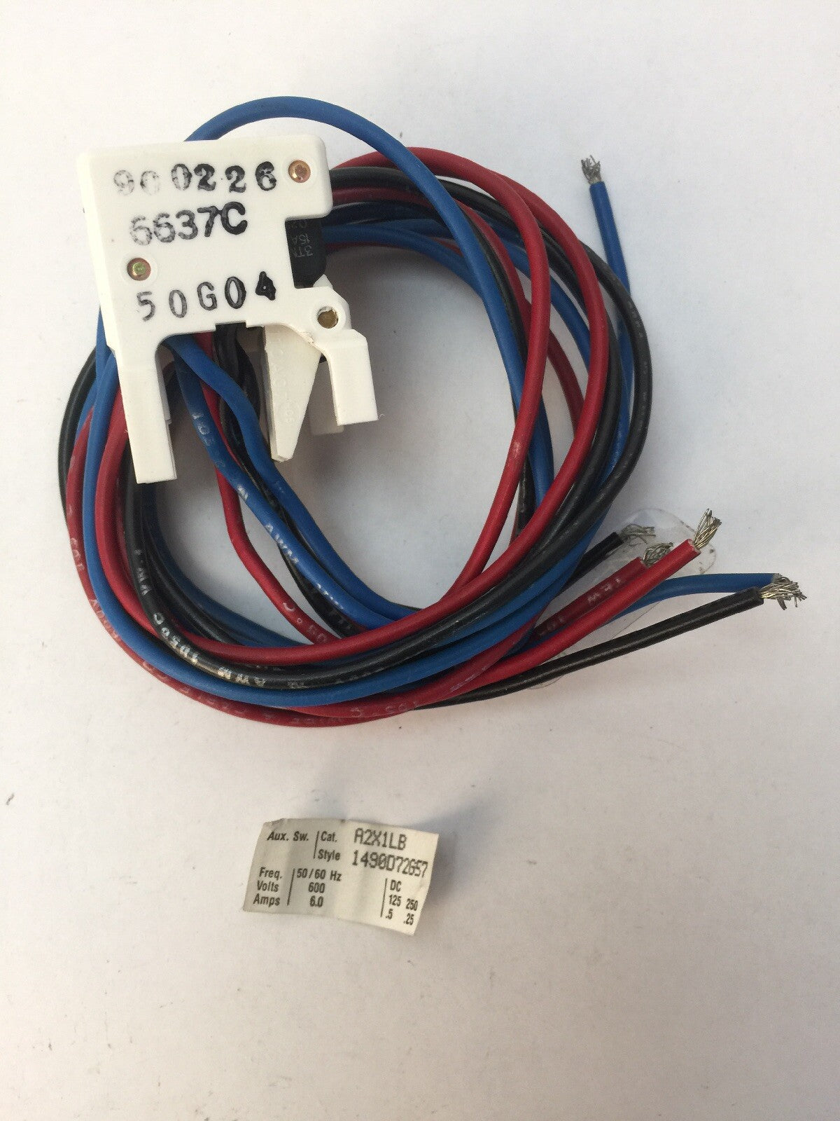 WESTINGHOUSE/CUTLER HAMMER A2X1LB AUXILIARY SWITCH 125/250VDC .5/.25A 600VAC 6A