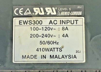 NEMIC-LAMBDA EWS300 POWER SUPPLY 410WATTS 50/60HZ 240VAC 8A
