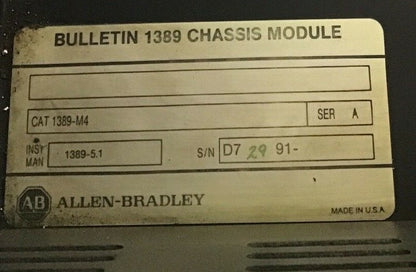 ALLEN BRADLEY 1389-M4 CHASS. SER. A 1389-5.1 W/EXTERNAL FANS MX3A3 COMAIR ROTRON