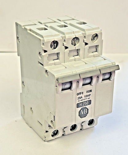 ALLEN BRADLEY -1492-CB3-MANUAL MOTOR CONTROLLER- 25 A, 15 HP, H250, 3 PH, 480VAC