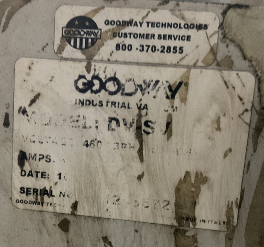 GOODWAY DV-SV INDUSTRIAL VACUUM 460V 3PH DELPHIN TYPE RF24