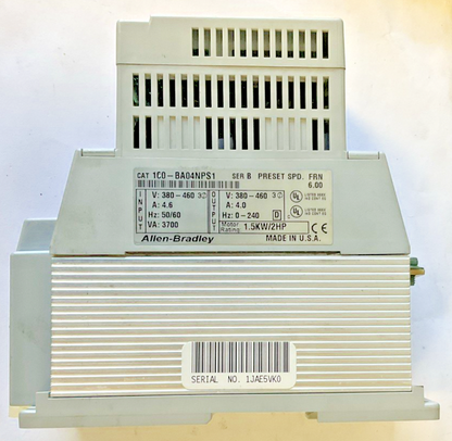 ALLEN BRADLEY 160-BA04NPS1 VARIABLE SPEED CONTROLLER FRN:6.00 460V 3PH 4.6A