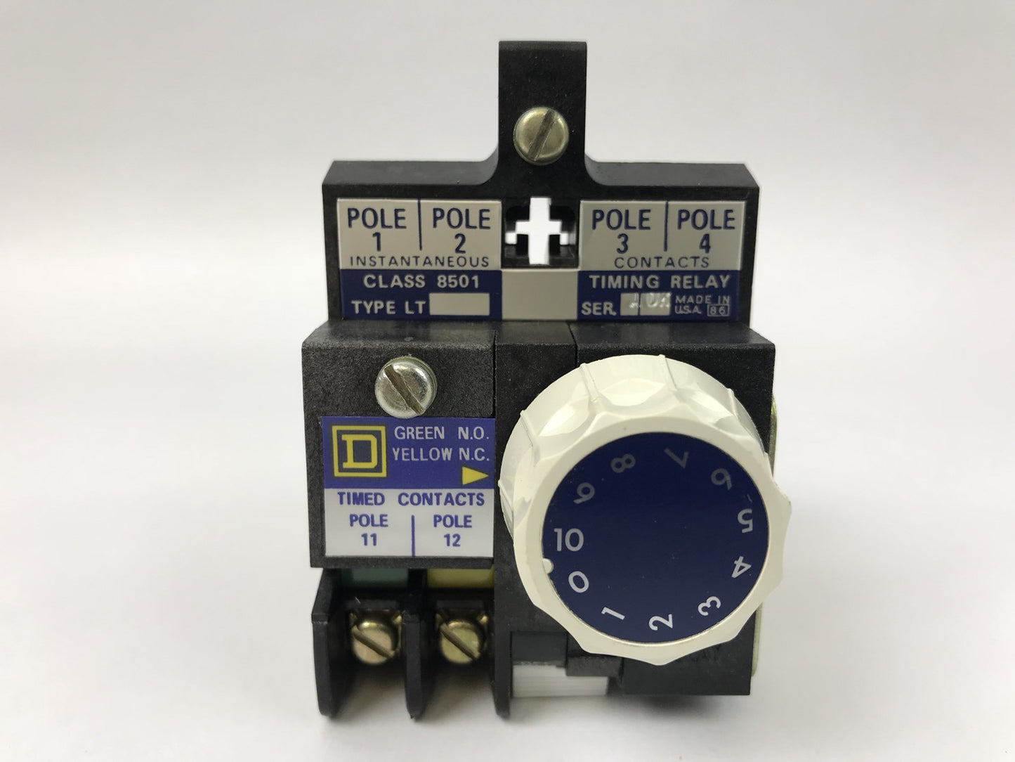 Square D 8501 LT Timer Attachment 1 N.O. 1 N.C. Timed Contacts
