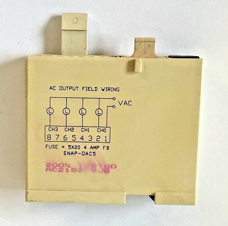 OPTO 22 SNAP-OAC5 4 CHANNEL OUTPUT 12-250VAC 3/4A 5VDC LOGIC