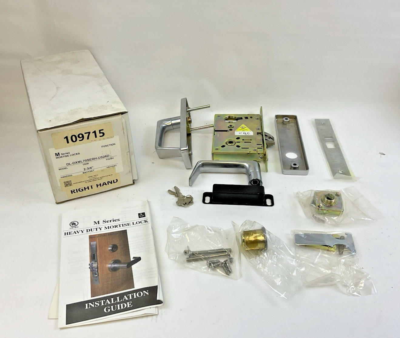 MORTISE LOCKS M SERIES DL-DXML70SERH-US26D 2 3/4” HEAVY DUTY DOOR & LOCK SET