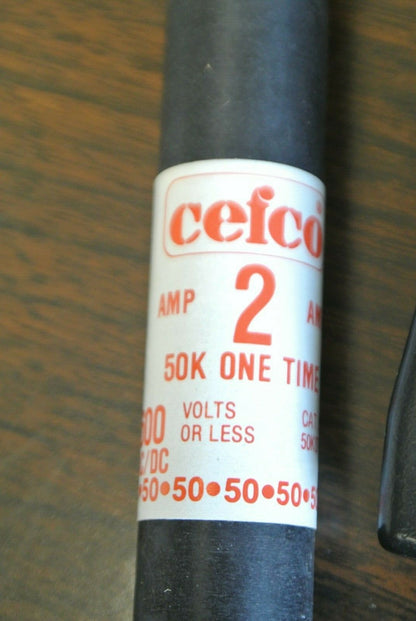 LOT of 10 / CEFCO 50K OTS2 ONE-TIME CLASS K-5FUSE / 2A / 600V / OTS-2