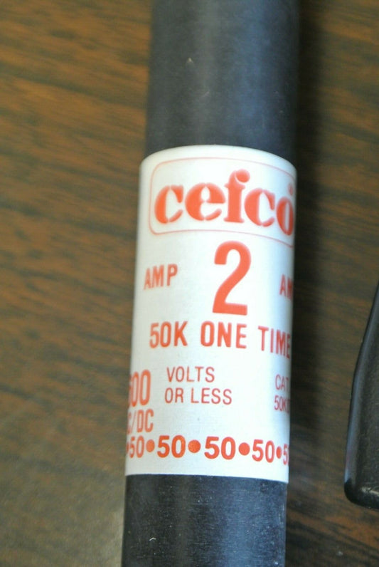 LOT of 10 / CEFCO 50K OTS2 ONE-TIME CLASS K-5FUSE / 2A / 600V / OTS-2