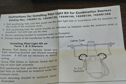 ALLEN-BRADLEY 1484-N116 - PILOT LIGHT KIT - 120V - COVER-MOUNT - NEW SURPLUS