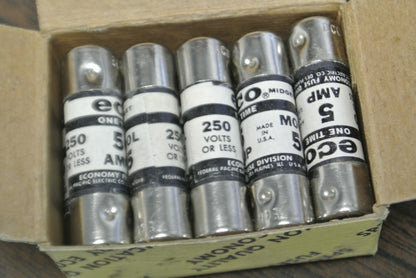 BOX of 10 / ECONOMY / ECO / FPE MOL-5 MIDGET FUSE / 5A / 250V