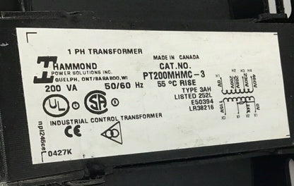 HAMMOND PT200MHMC-3 1PH TRANSFORMER  W/ 30322R FUSE HOLDER***LOTOF3***