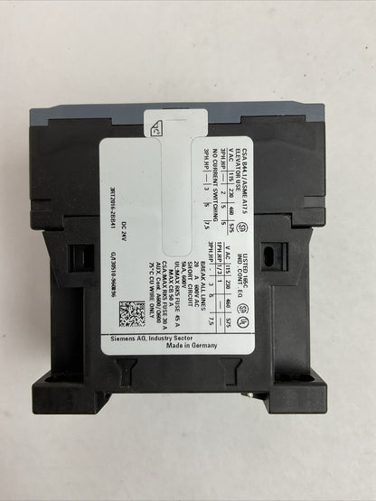 SIEMENS 3RT2016-2BB41 CONTACTOR 600VAC 20A 3PH 7.5HP COIL 24VDC