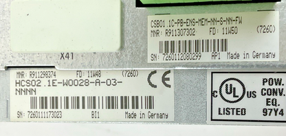 REXROTH HCS02.1E-W0028-A-03-NNNN SERVO DRIVE CSB01.1C-PB-ENS-MEM-NN-S-NN-FW