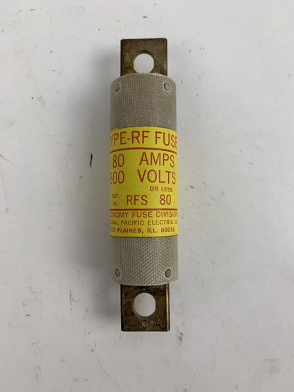 Economy Fuse RFS80 80A 600V Type-RF Fuse "Lot of 6"