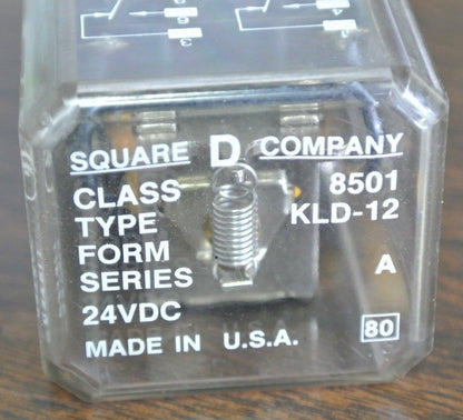 SQUARE D 8501 KLD-12 - LATCHING RELAY - DPDT, 10A, 24VDC COIL - NEW SURPLUS
