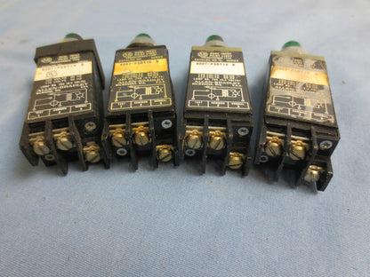 ALLEN-BRADLEY 800T-PSDT16 Ser. B GREEN PILOT LIGHT - LOT of 4