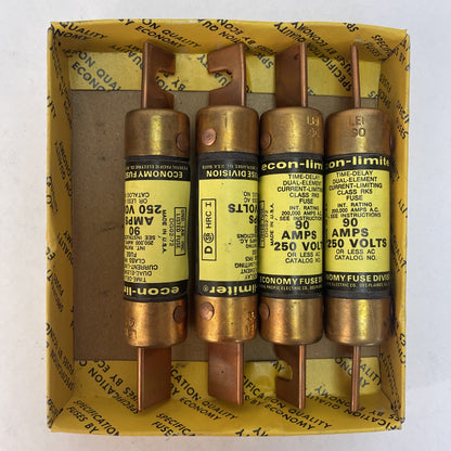 ECONOMY LEN 90 ECON-LIMITER TIME DELAY CLASS RK5 FUSE 90A 250VAC (BOX OF 4)