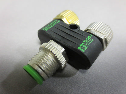 MURR 7000-41121-0000000 T-COUPLER M12 (1) MALE 5-POLE (2) M12 FEMALE 4-POLE N.O.