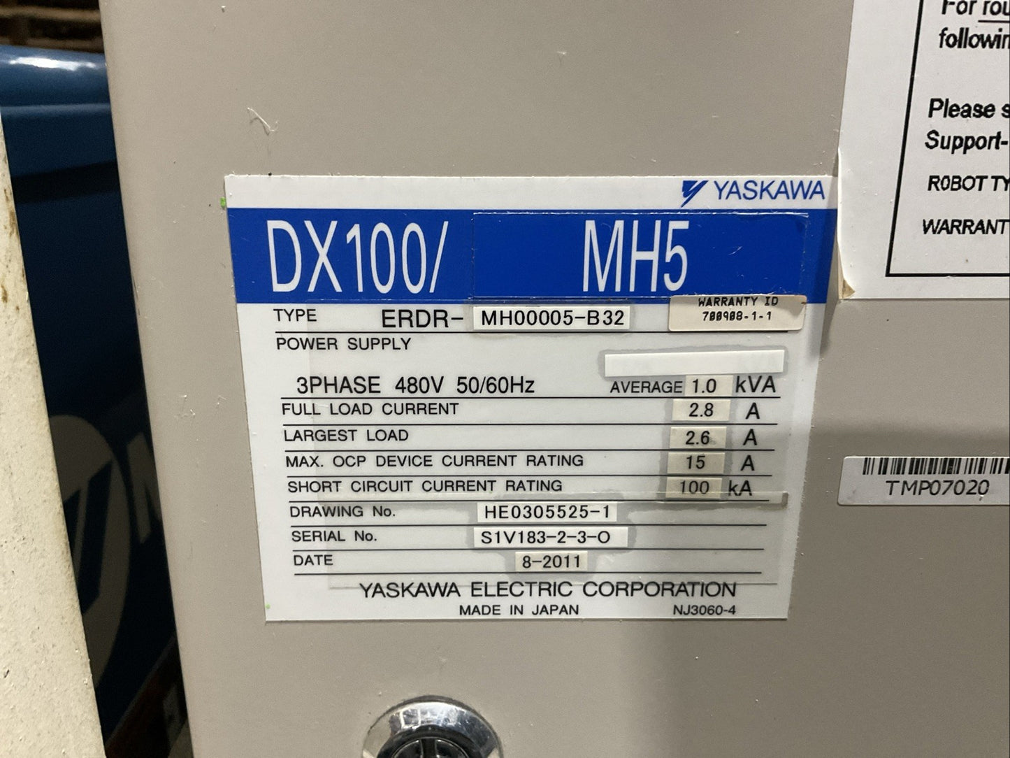 YASKAWA YR-MH00005-E10 WELDING DX100/MH5 TYPE ERDR-MH00005-B32 3PH 480V 50/60HZ