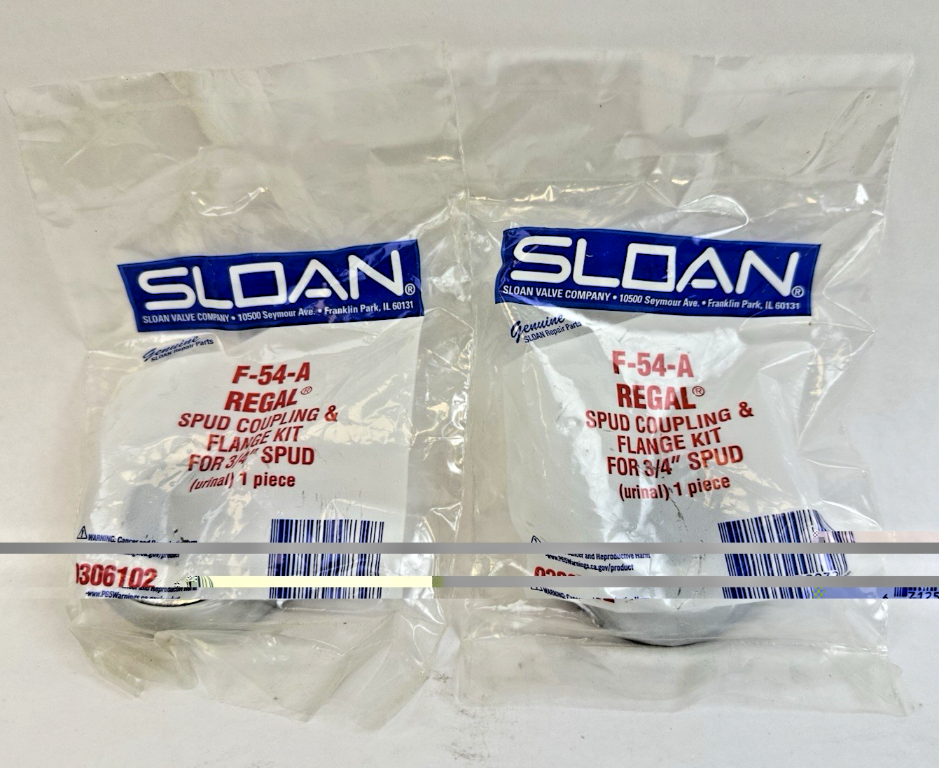 SLOAN F-54-A REGAL SPUD COUPLING FLANGE KIT FOR 3/4” SPUD URINAL LOT OF 2