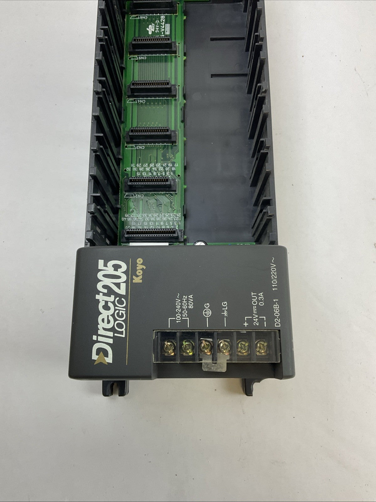 KOYO DIRECT LOGIC D2-06B-1 6 SLOT PLC RACK 240VAC 50/60HZ 80VA