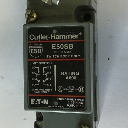 CUTLER HAMMER E50SB SER.A2 A600 LIMIT SWITCH W/ E50DD1 SWITCH HEAD.